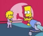 Барт отвлекая ее сестра Мэгги